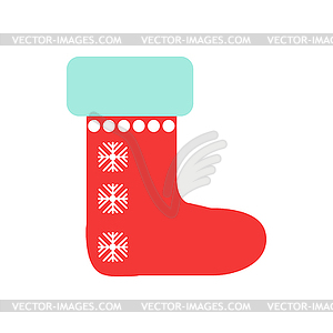 Новогоднее украшение носка Символ, логотип - векторный графический клипарт