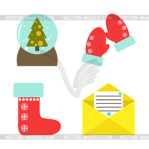  Set of christmas s. Flat style - vector clip art