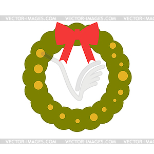 New Year and Christmas wreath flat design icon  - color vector clipart