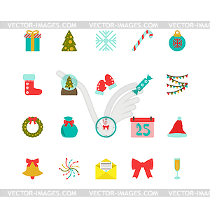  Set of christmas s. Flat style - vector clipart / vector image