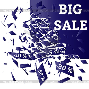 Concept of sales. Discounts. Abstract particles - vector clip art