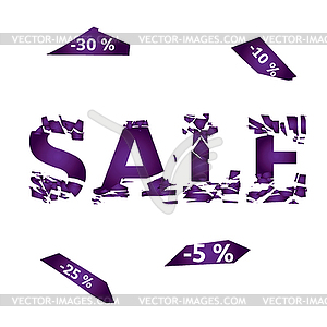 Concept of sales. Discounts. Abstract particles - vector image