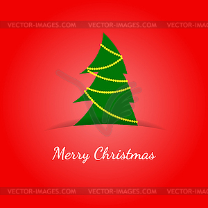 Greeting christmas card in minimalist flat style. - vector image