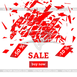 Concept of sales. Discounts. Abstract particles - vector image