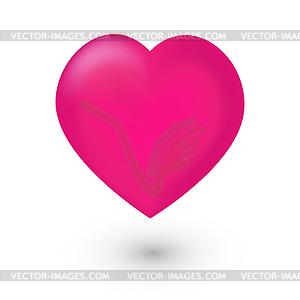 Pink heart mesh icon - vector image