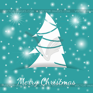 Greeting christmas card in minimalist flat style. - vector image