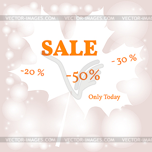 Concept of autumn sales. Maple Leaf with text Sale - vector clipart