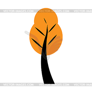 Autumn orange tree. Flat style isolate - vector clip art
