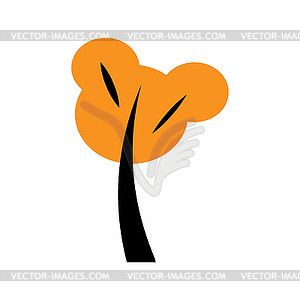 Autumn orange tree. Flat style isolate - vector image