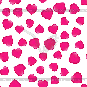  Seamless pattern with pink hearts in different - vector image