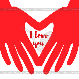 Hands making heart symbol icon - royalty-free vector image
