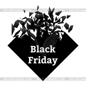 Black Friday. Explosion rhombus with inscription. - vector image