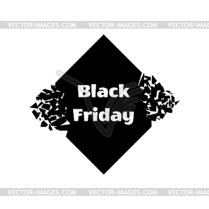 Black Friday. Explosion rhombus with inscription. - vector clip art