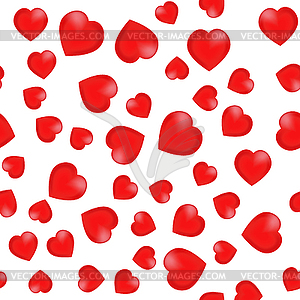 Background with hearts. Red mesh hearts - vector clip art