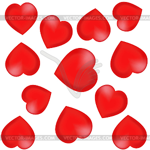 Background with hearts. Red mesh hearts - vector image