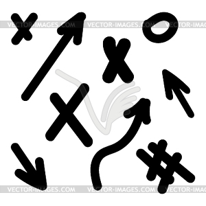 Arrows, hashtags icons, of Set of different shapes - vector image