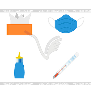 Seasonal cold or flu. Set of flat images - vector clip art