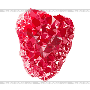 Low poly art raspberry. Berry drawn by polygons - vector clip art