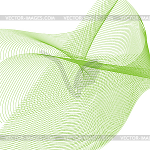 Abstract green Wave. template with blend shapes - vector clipart