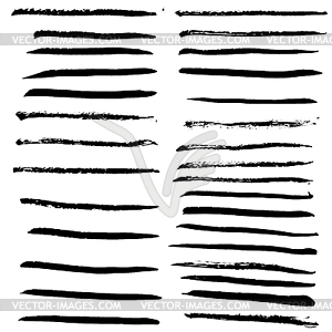 Ink black grunge stripes set - vector clipart