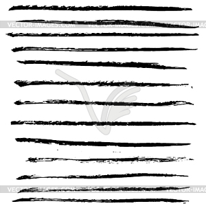 Набор черных полос черного гранж - векторизованное изображение