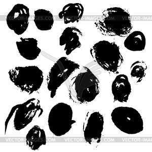 Ink black blot set. Abstract stain. Isolate - vector clipart