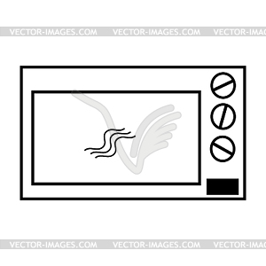 Microwave in linear style. Home appliance icon - vector clip art