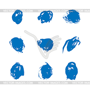 Ink blue blot set. Abstract stain. Isolate - vector EPS clipart