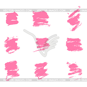 Ink pink blot set. Abstract stain. Isolate - vector clipart