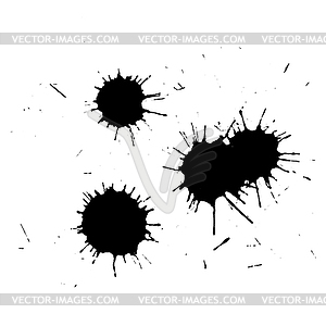 Ink black blot set. Abstract stain. Isolate - vector clip art