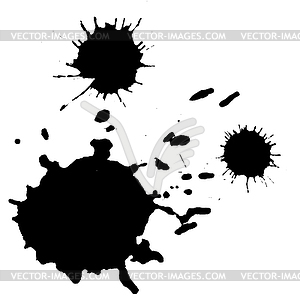 Ink black blot set. Abstract stain. Isolate - vector clipart