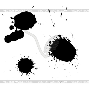 Ink black blot set. Abstract stain. Isolate - vector clip art