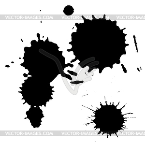 Ink black blot set. Abstract stain. Isolate - white & black vector clipart