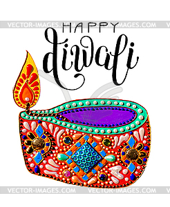 Оригинальная открытка на Deepavali фестиваль с - векторизованное изображение