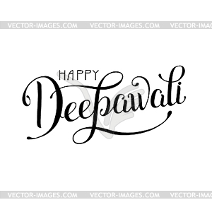 Black and white hand lettering inscription Happy - vector clipart