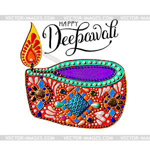 Оригинальная открытка на Deepavali фестиваль с - клипарт в векторном формате