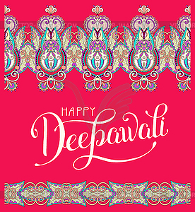 Happy Deepawali greeting card with hand written - vector image