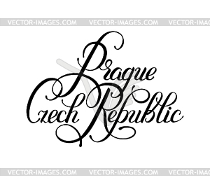 Черные чернила стороны надписи надпись Прага Чехия - векторизованное изображение клипарта