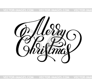Black and white hand lettering inscription Merry - vector image