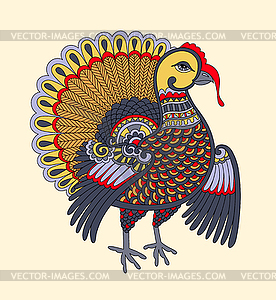 Turkey decoration for thanksgiving holiday - vector image