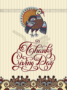 Thanks Giving Day decorative greeting card with - vector image