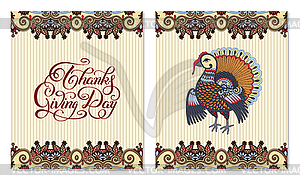 Thanks Giving Day decorative greeting card with - vector clipart