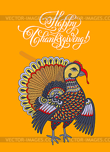 Happy Thanksgiving Day decorative greeting card wit - vector clipart