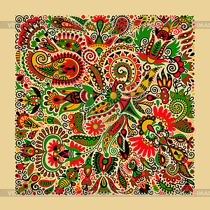 Ukrainian traditional ethnic painting, floral - color vector clipart