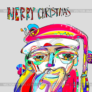 Santa claus in contemporary art style with - vector clipart