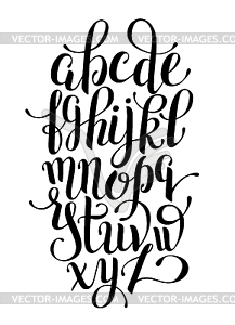 Black and white hand lettering alphabet design, - royalty-free vector clipart