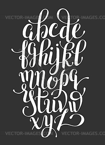 Black and white hand lettering alphabet design, - vector image