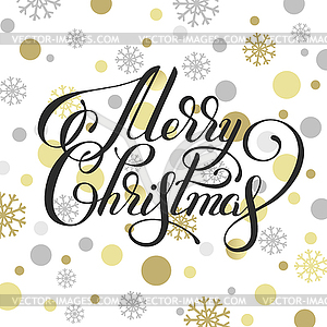 Merry christmas hand written calligraphy with golde - vector clipart