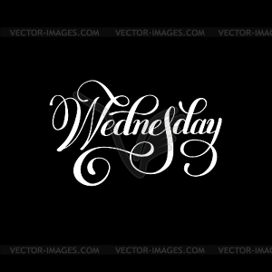 Wednesday day of week handwritten white ink - vector clipart