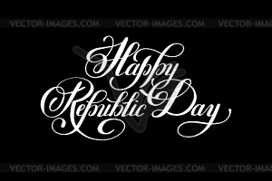 Happy Republic Day handwritten ink lettering - vector clip art